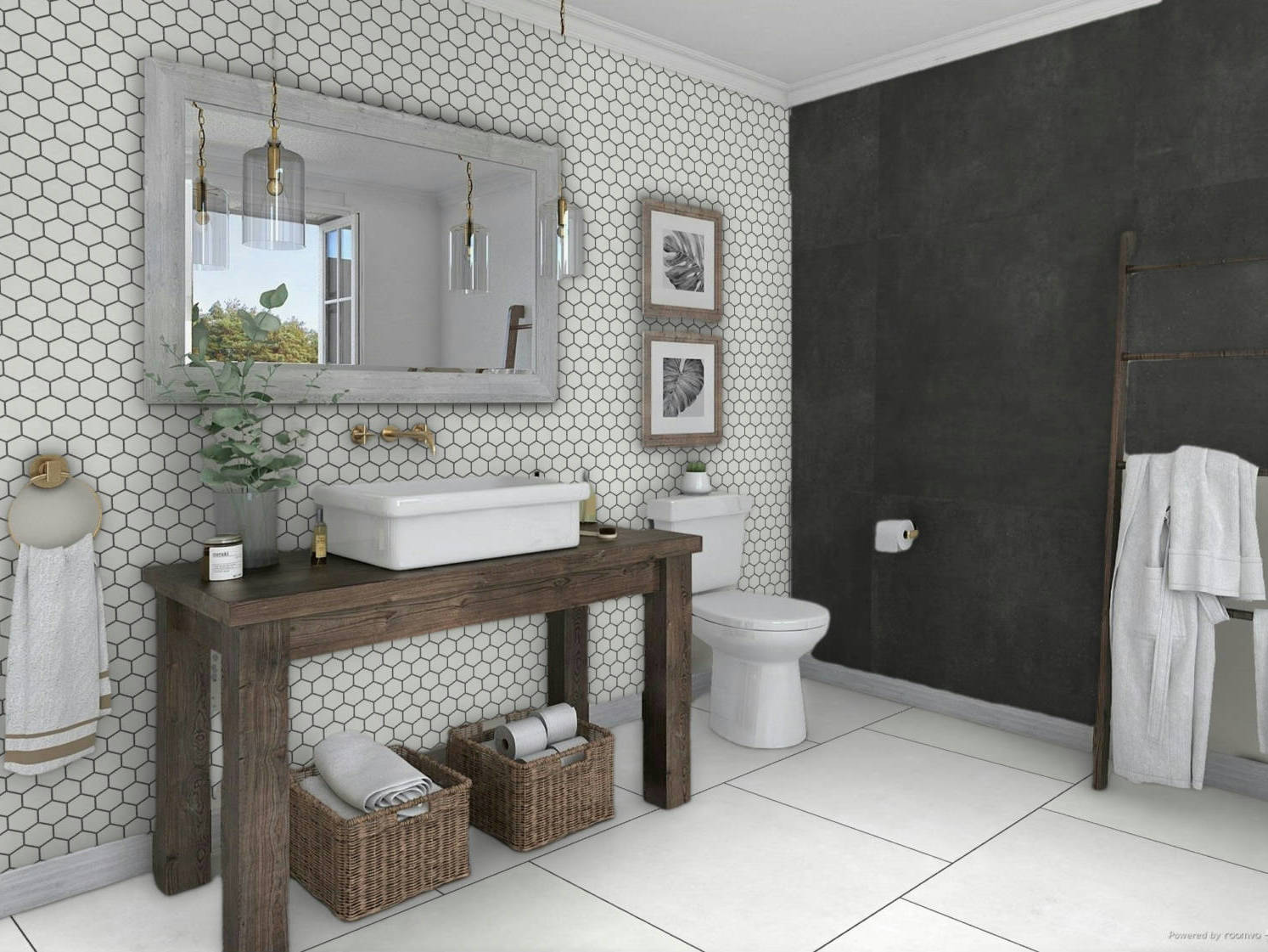 Ashland White 36x36, 3x3 Mosaic, and 48x48 Black | Gemini Tile and Marble