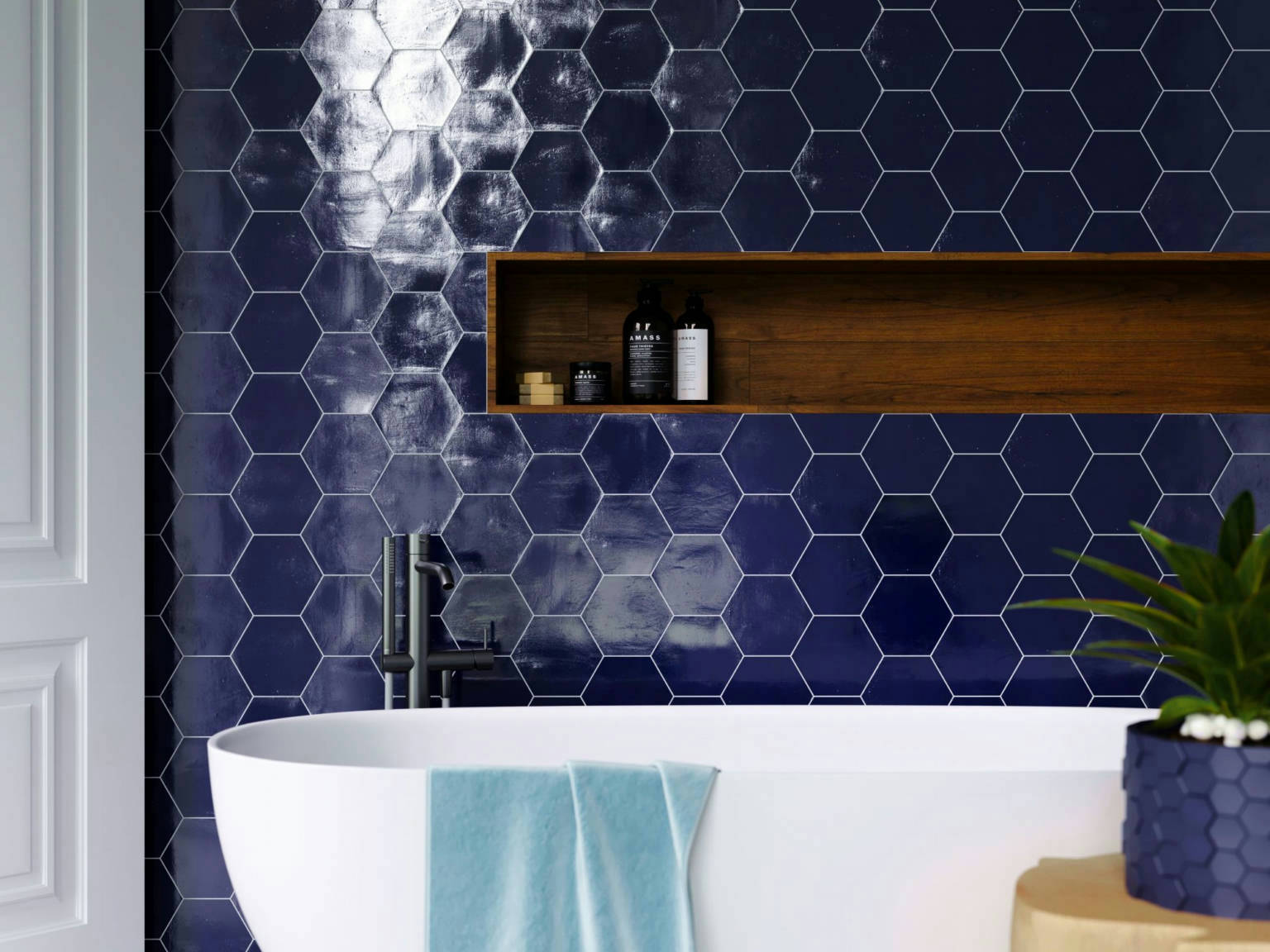 Ronda 5.5X6.3” Cobalt Hexagon | Gemini Tile and Marble