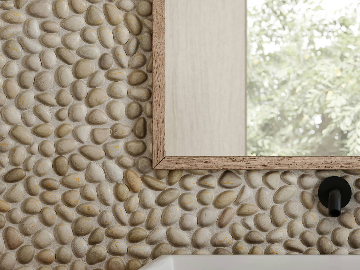 Zen Fiji Cream Natural Pebble Matte Mosaic 3 | Gemini Tile and Marble