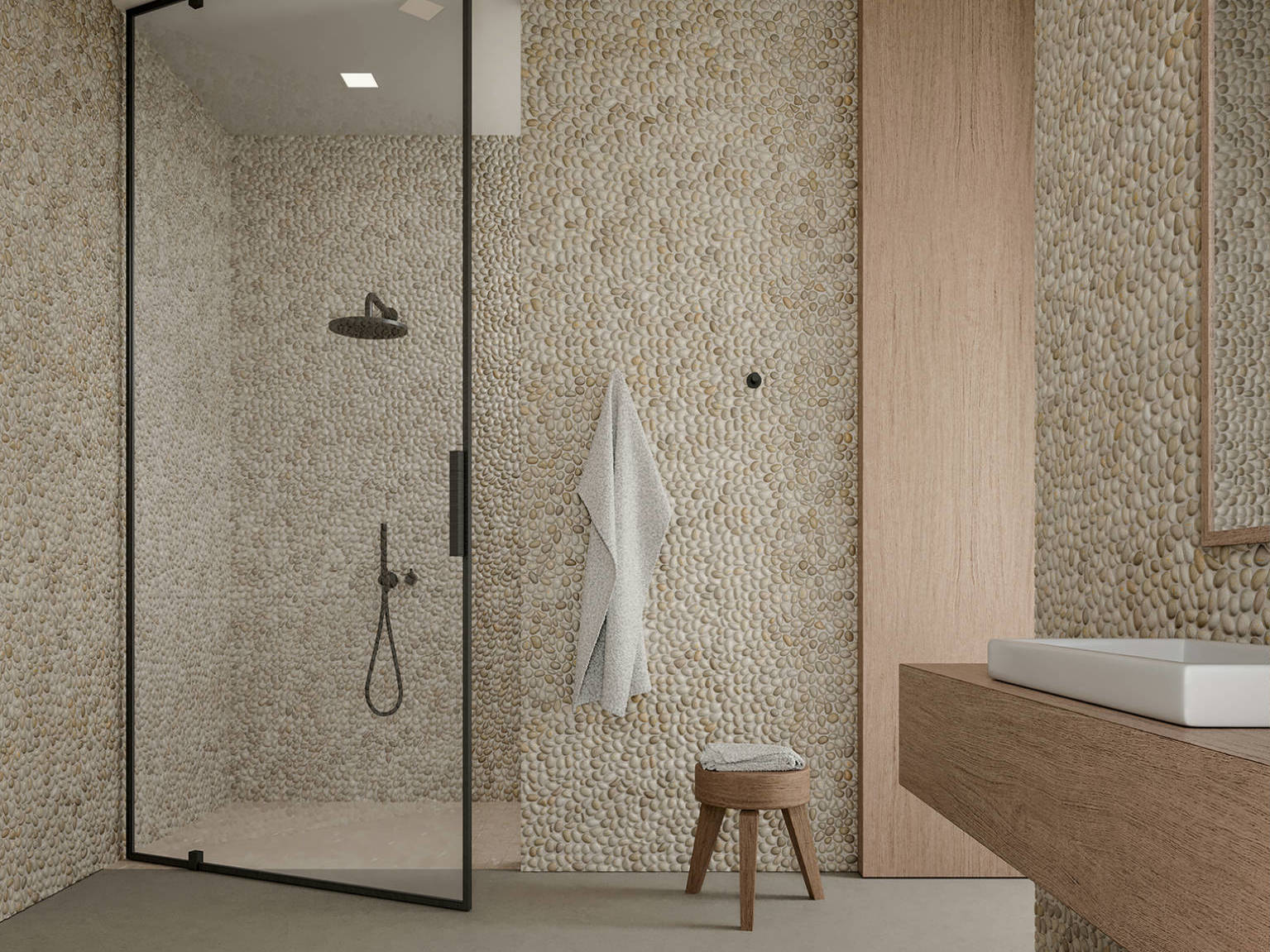 Zen Fiji Cream Natural Pebble Matte Mosaic | Gemini Tile and Marble