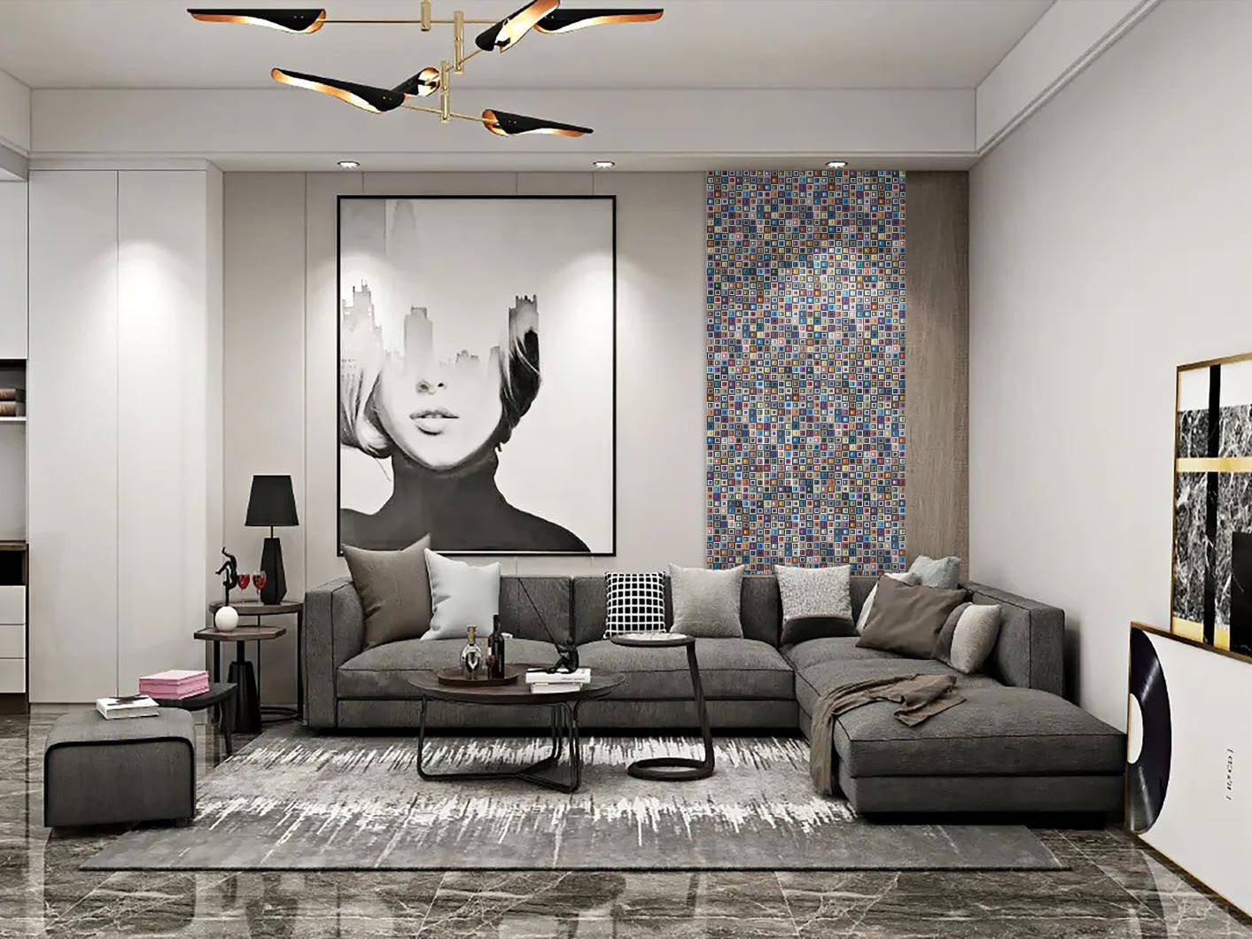 Multicolor Square Mix Glass Resin Mosaic | Tile Masters