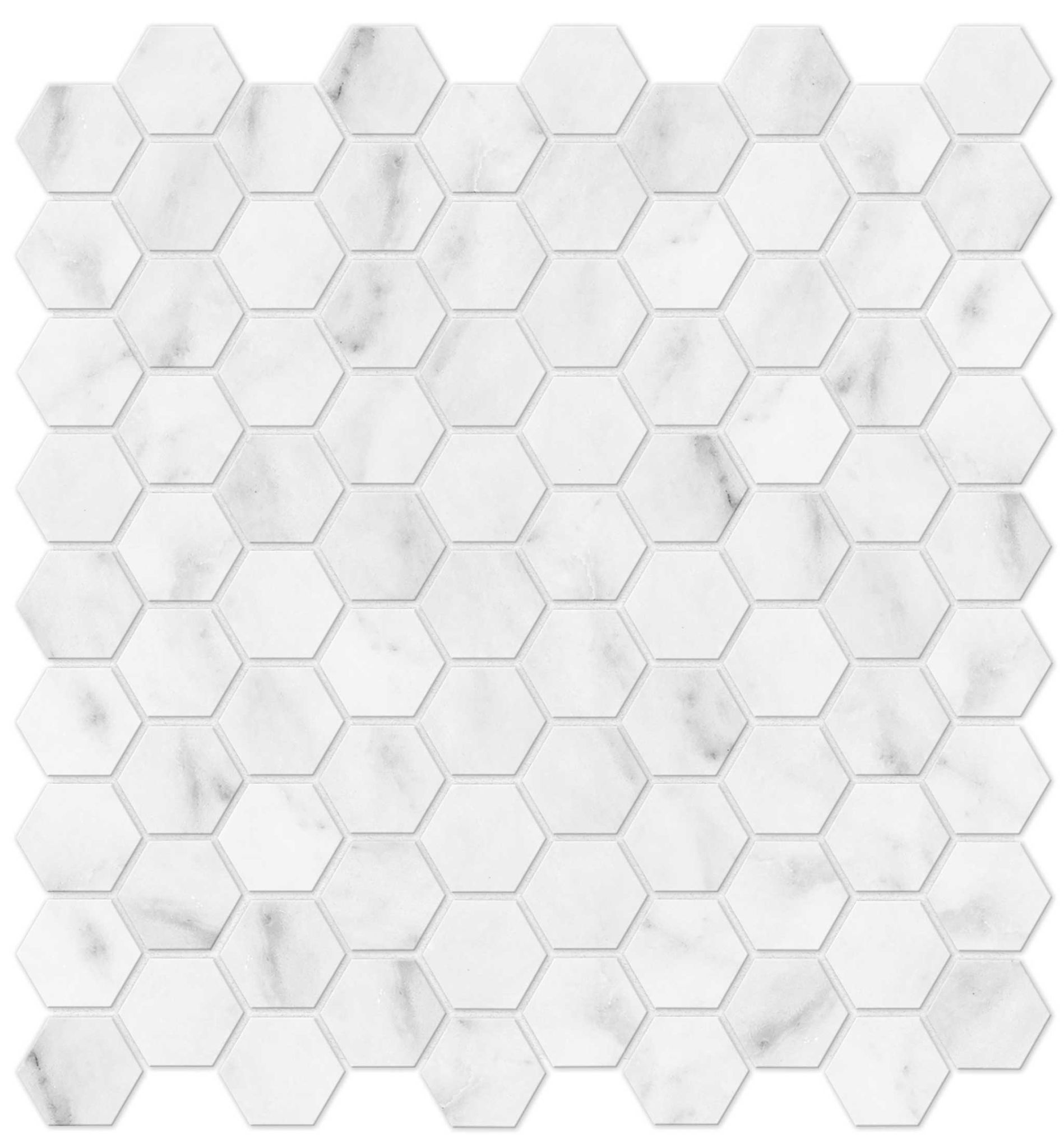 Bianco Venatino 1.25 Polished Hexagon Mosaic | Tile Masters