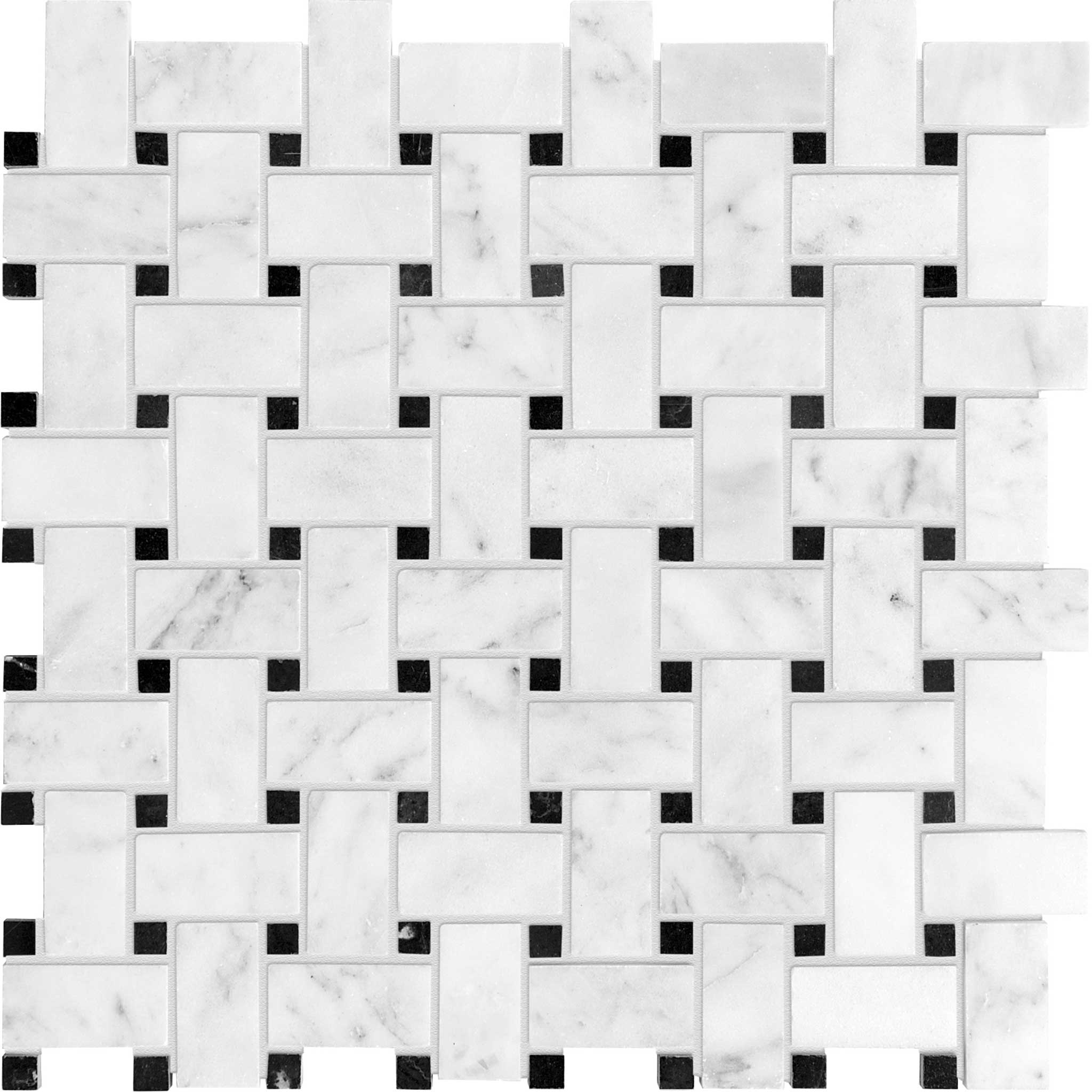 Bianco Venatino Basketweave Honed Mosaic | Tile Masters