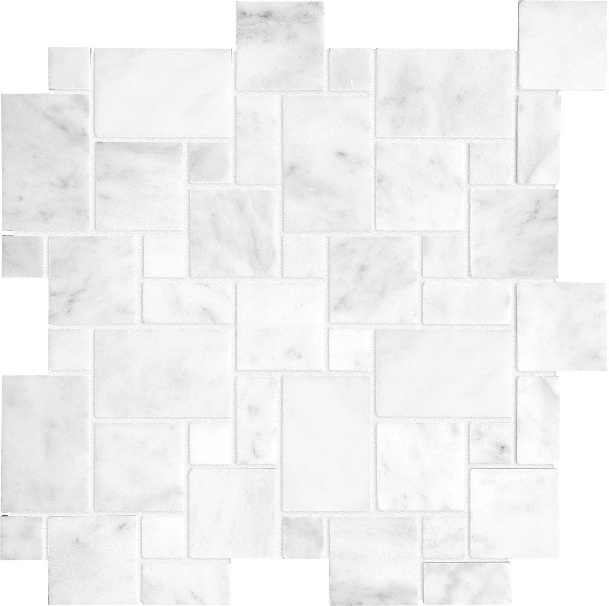 Bianco Venatino Mini Versailles Polished Mosaic | Tile Masters