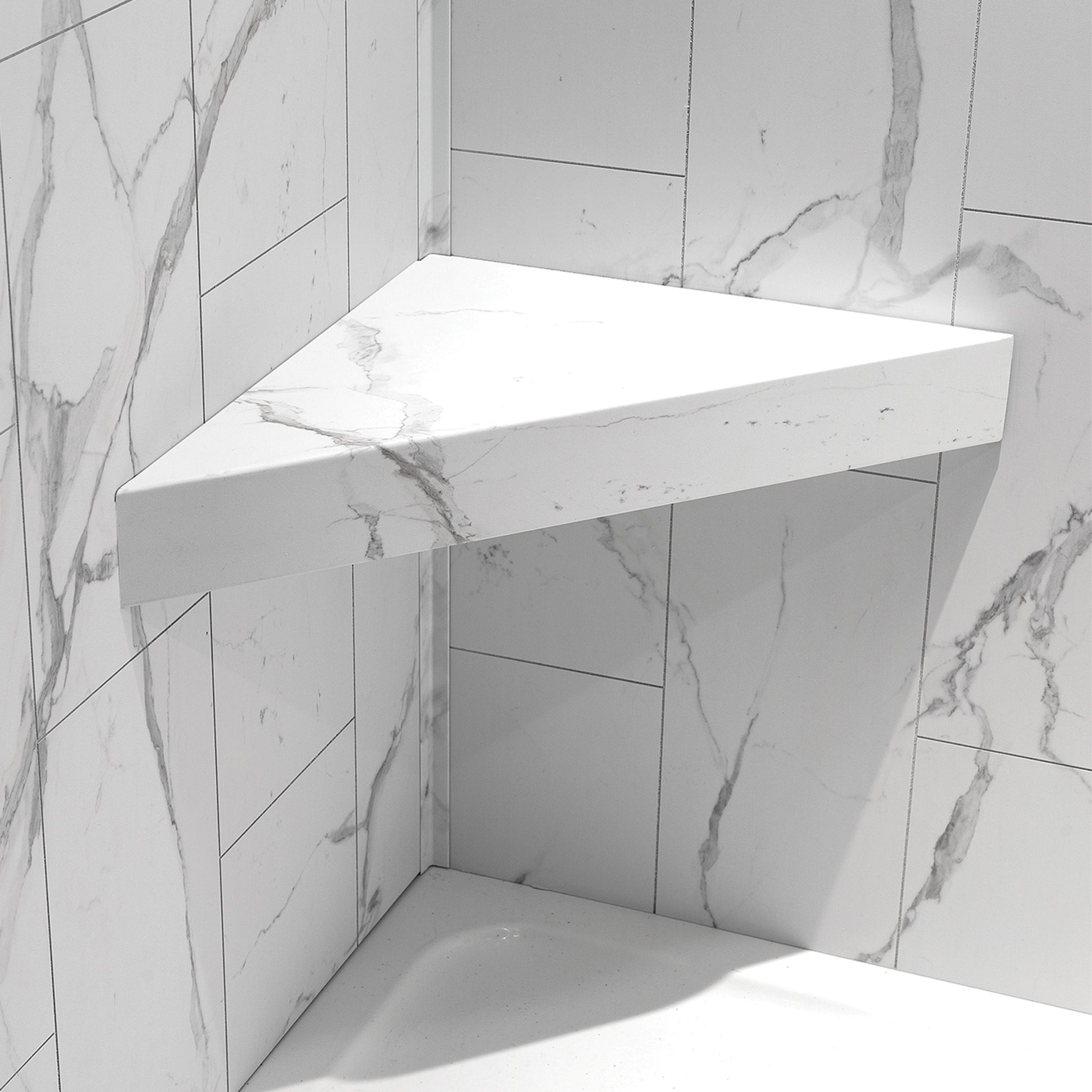 Carrara Marble Shower Bench 26x18.63x3 | Tile Masters