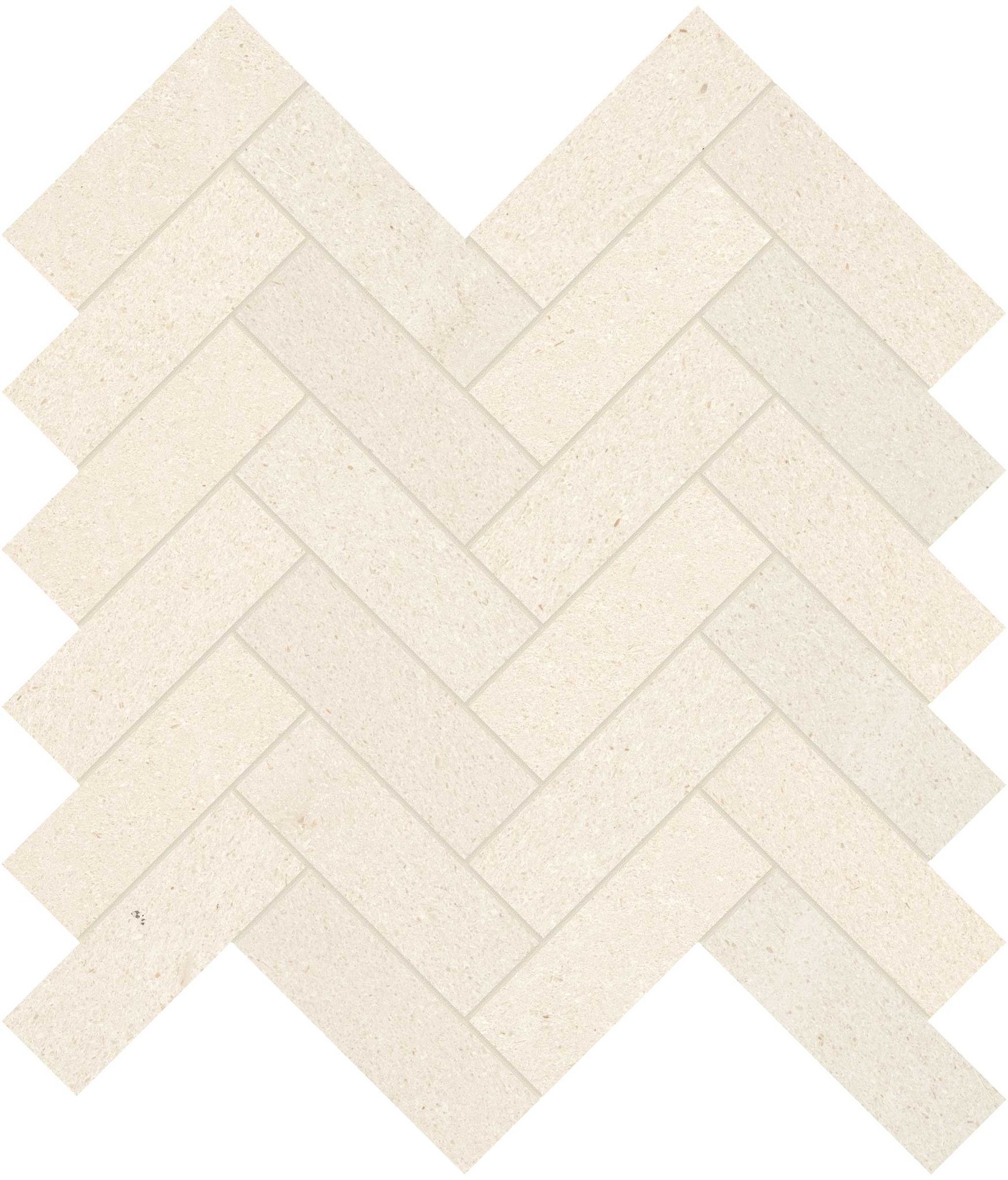 Serene Ivory 1.25x4 Herringbone Mosaic | Tile Masters