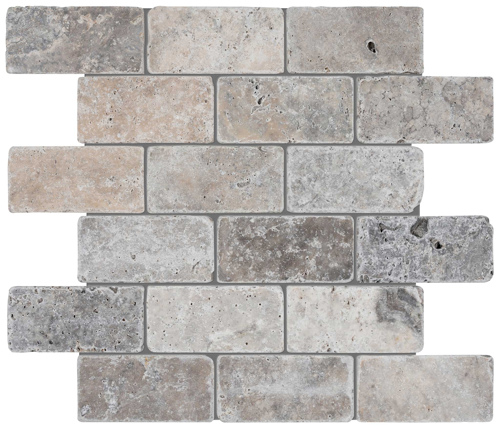 Silver Ash 2x4 Brick Mosaic | Tile Masters