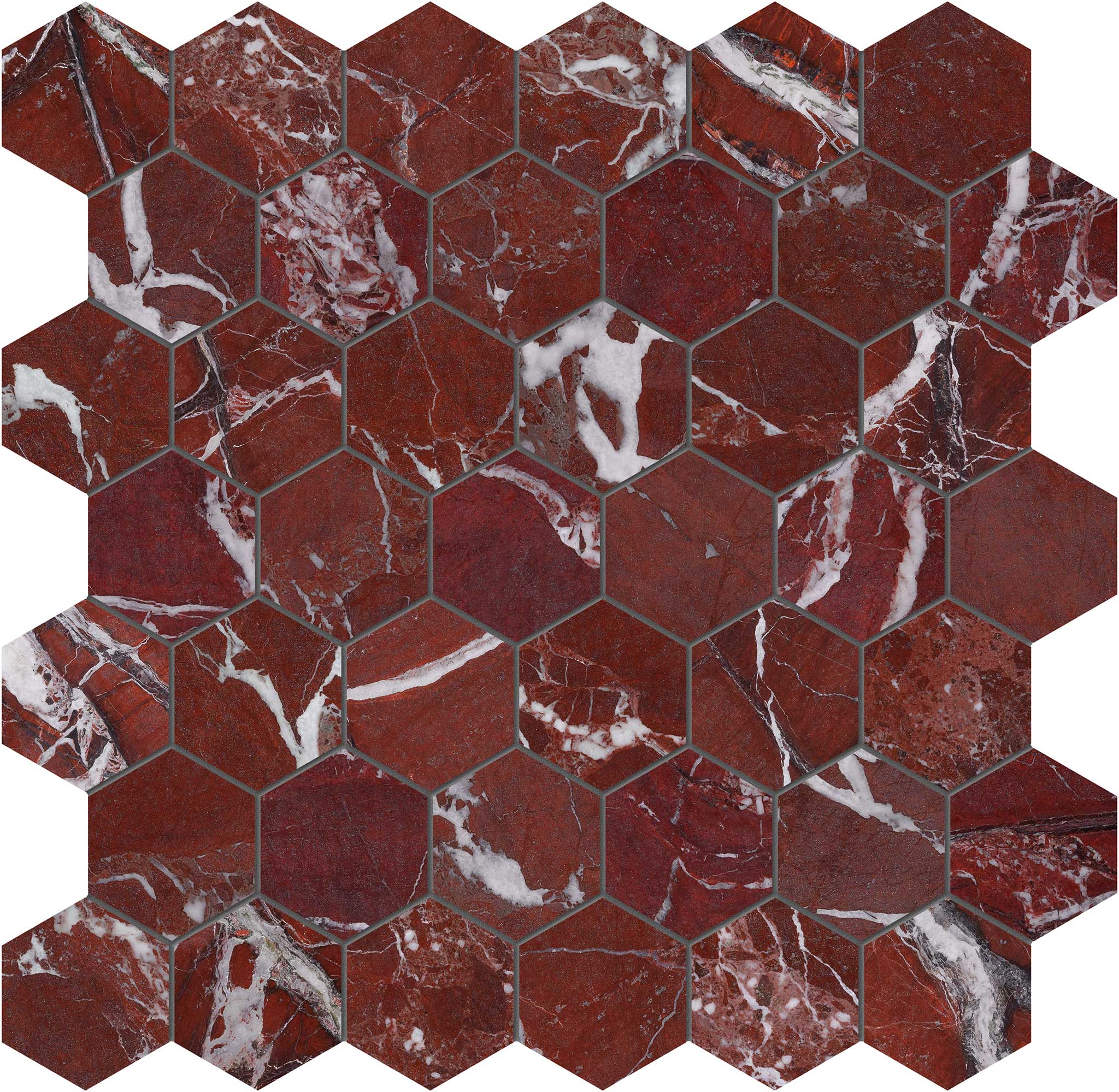 Tuscano Rosso 2 Hexagon Mosaic | Tile Masters