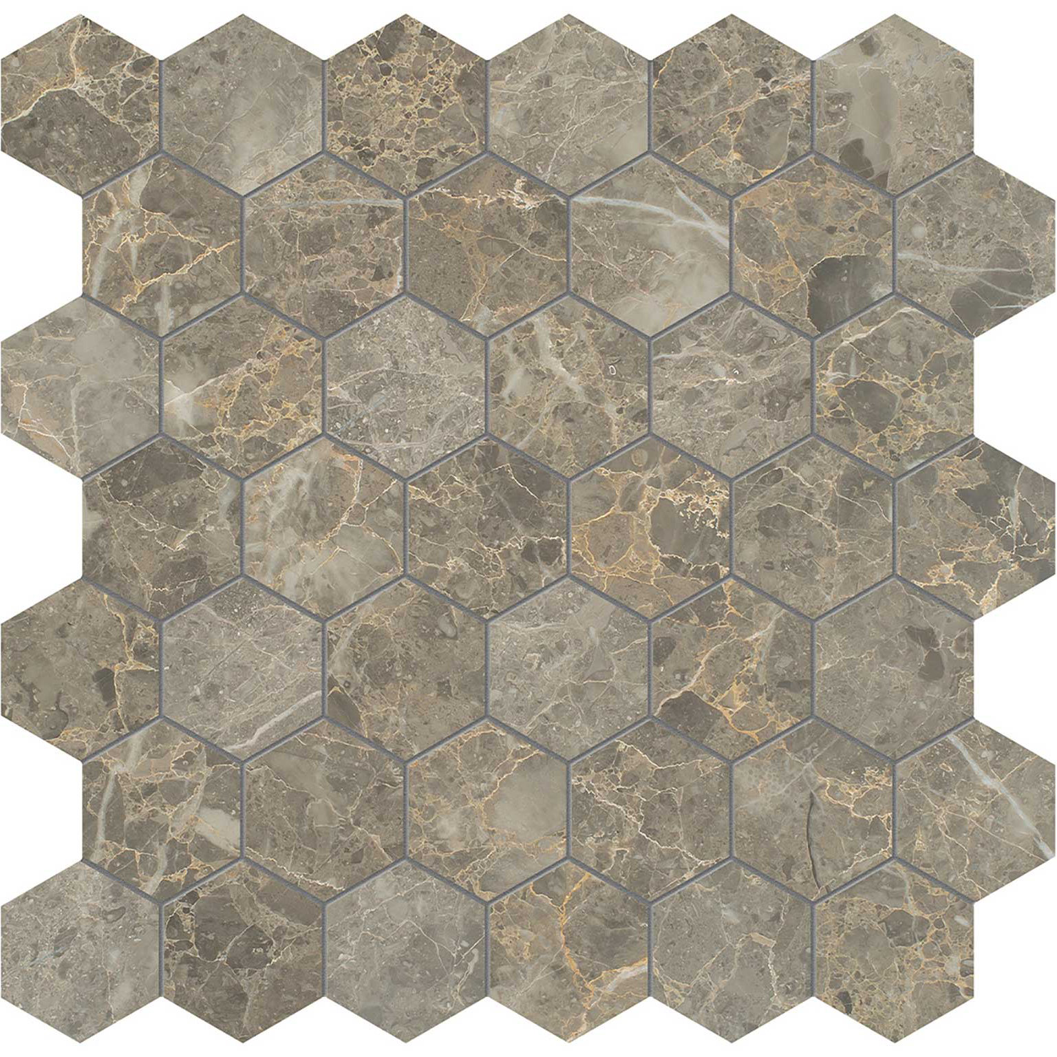 Velutto Ash 2 Hexagon Mosaic | Tile Masters