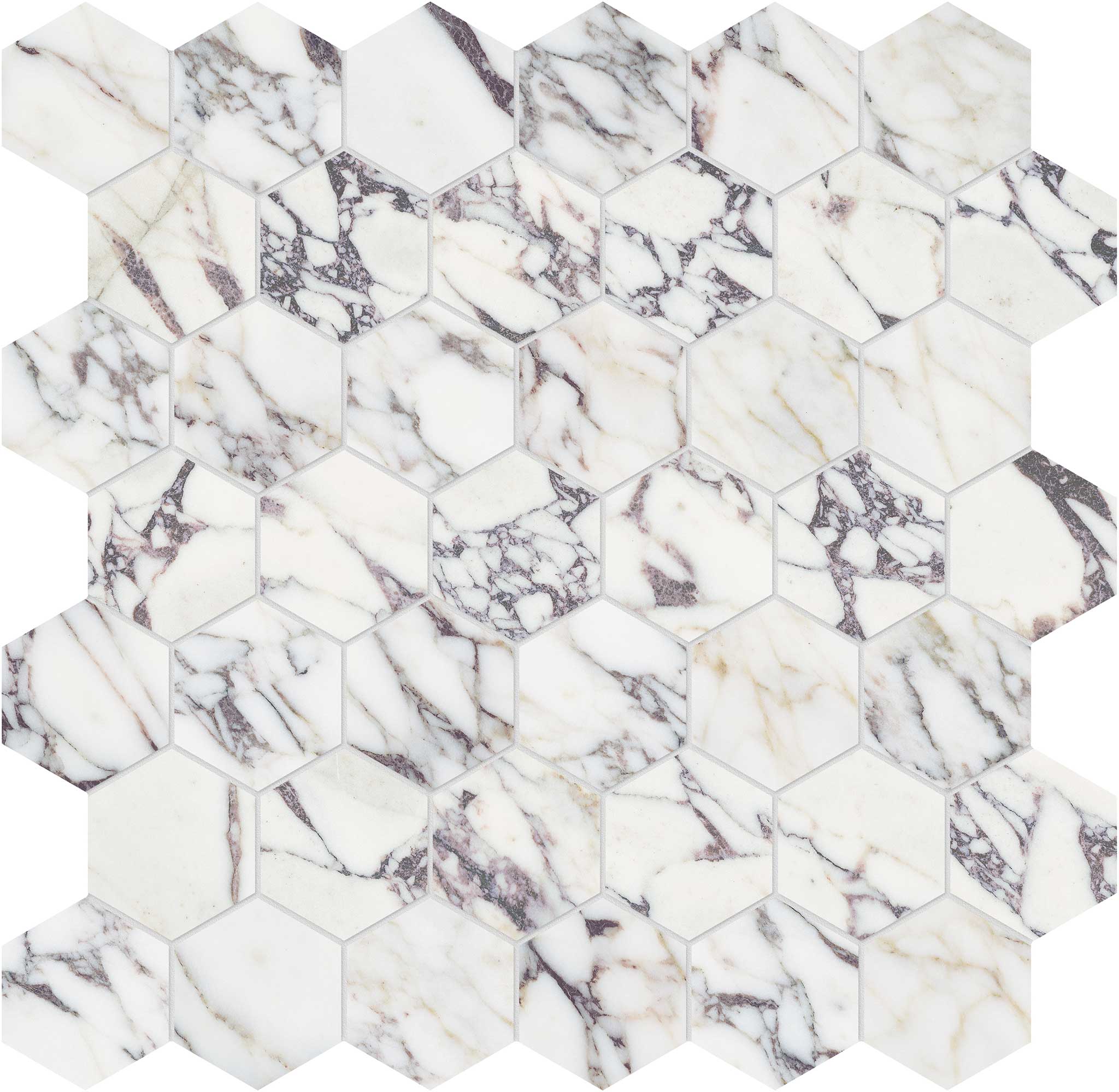 Viola Roccia 2 Hexagon Mosaic | Tile Masters