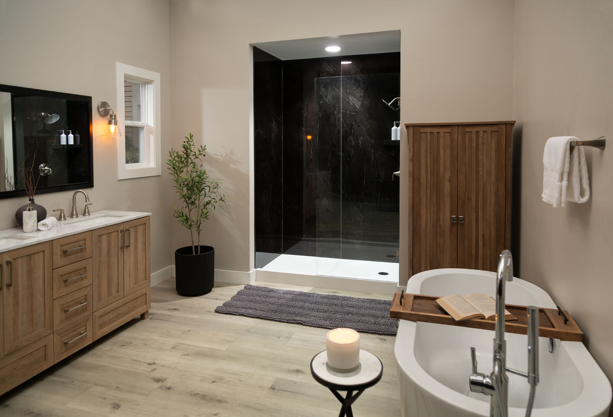 Black Ice Gloss Shower Wall Kit 32x60x94 | Tile Masters