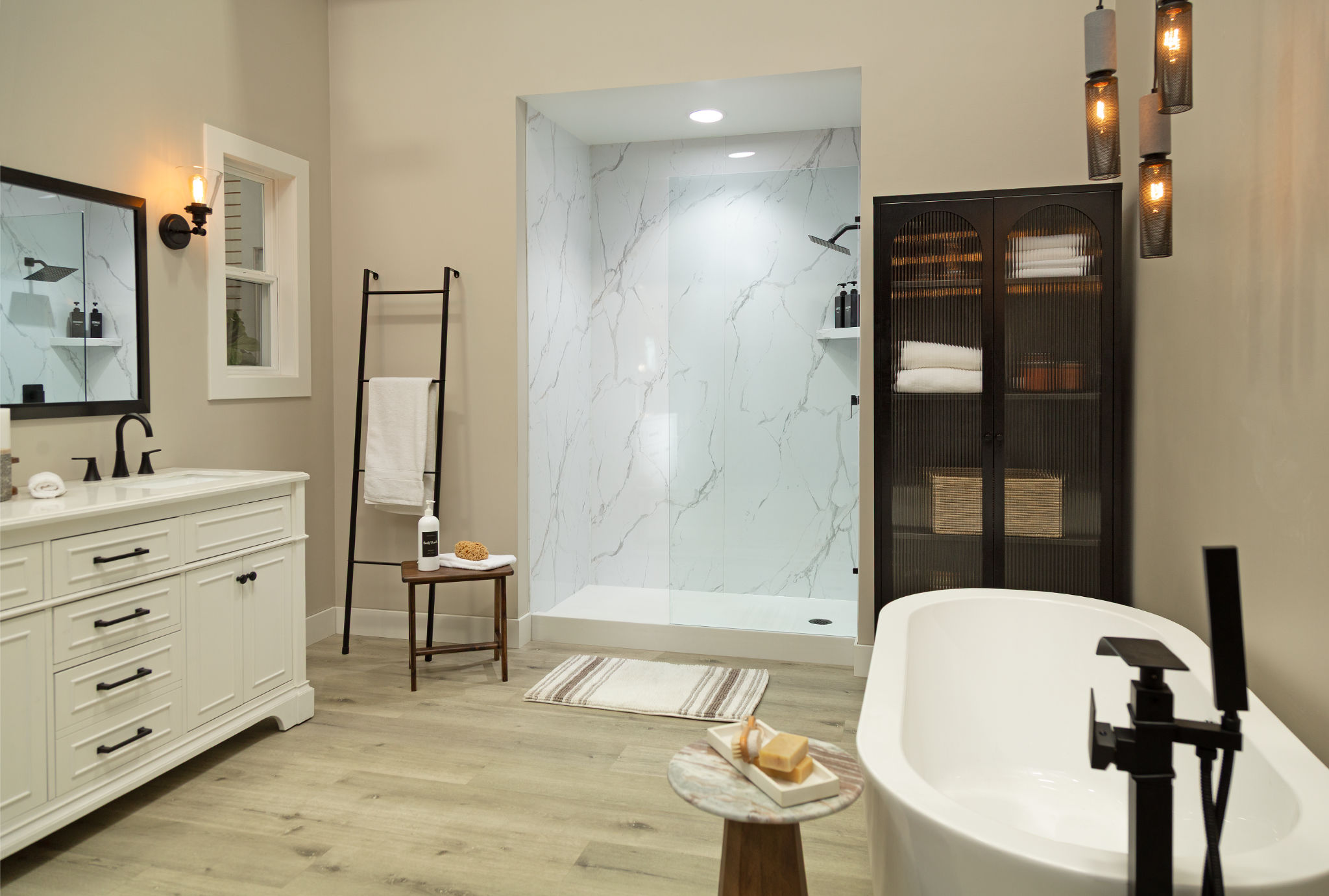 Carrara Marble Gloss Shower Wall Kit 30x60x94 | Tile Masters