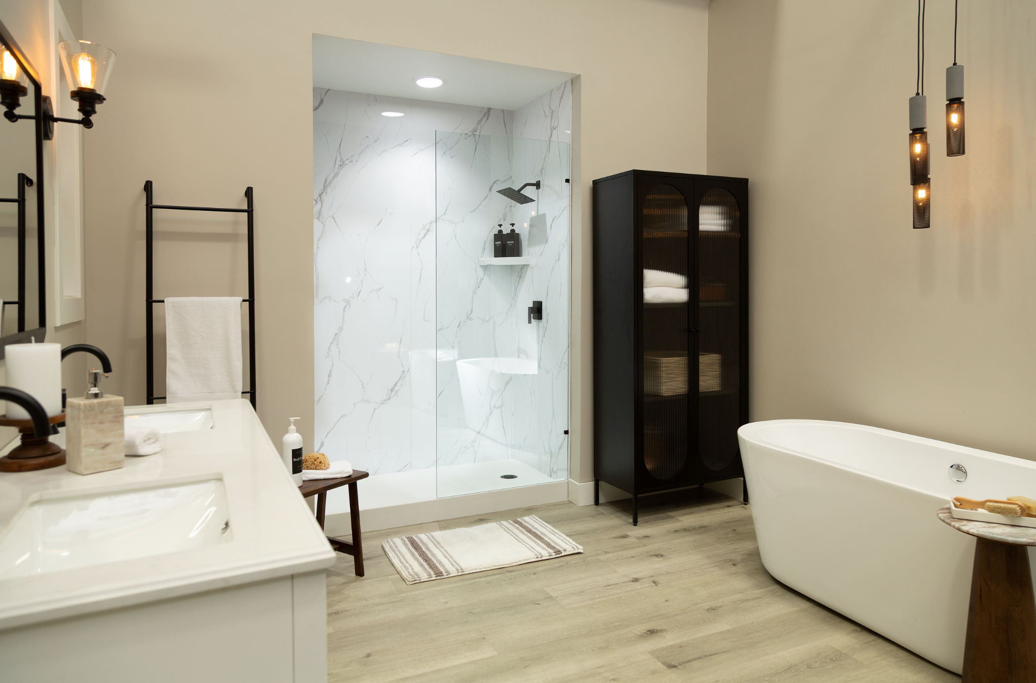 Carrara Marble Gloss Shower Wall Kit 32x60x94 | Tile Masters