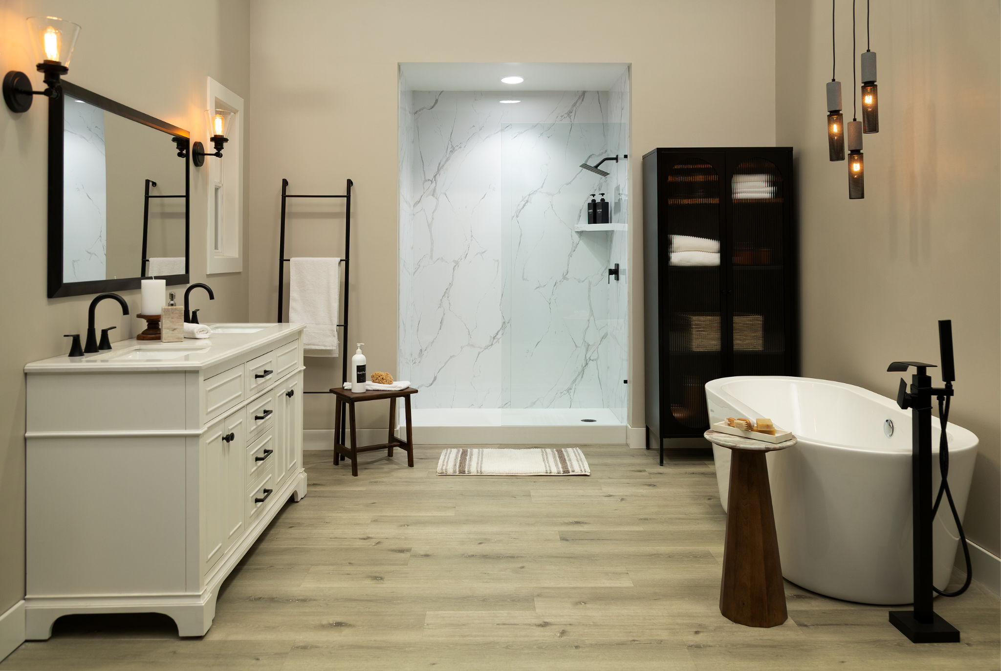 Carrara Marble Gloss Shower Wall Kit 36x60x94 | Tile Masters