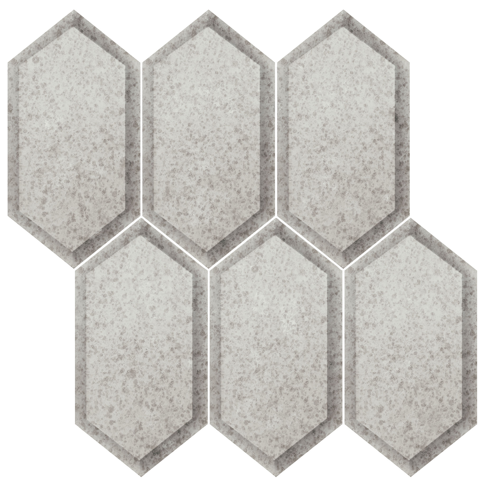 Obsidian Silver Beveled Hexagon Mosaic | Tile Masters