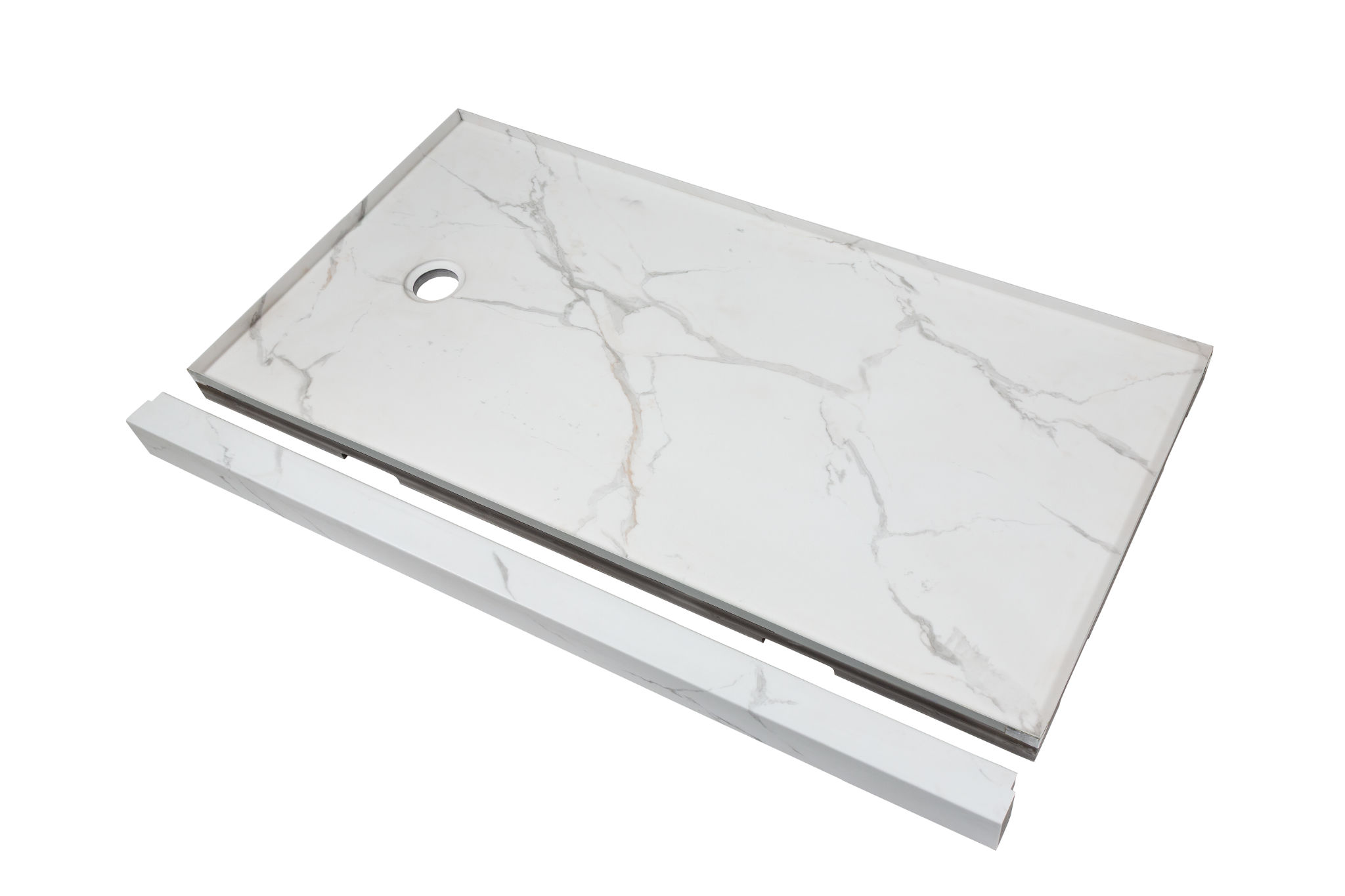 Shower Pan 36x60 Bianco Marble | Tile Masters