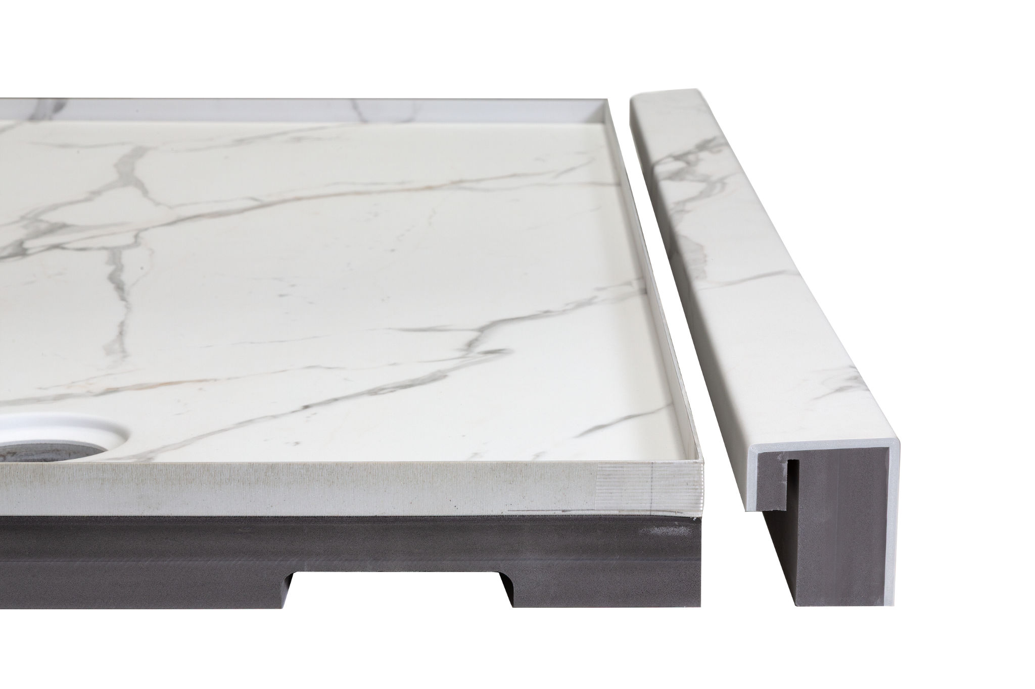 Shower Pan 36x60 Bianco Marble | Tile Masters